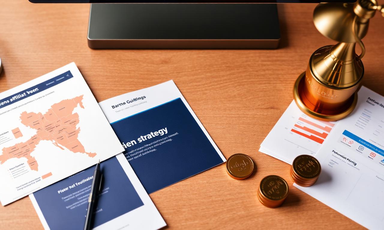 Merchant affiliate program course materials with partner strategy and commission planning